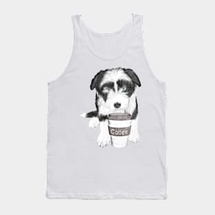 Bearded Collie With Coffee Cup Tank Top